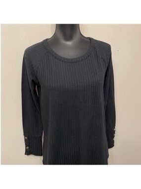 Chaser by Revolve Women’s Ribbed Long Sleeve Knit Top in Black L